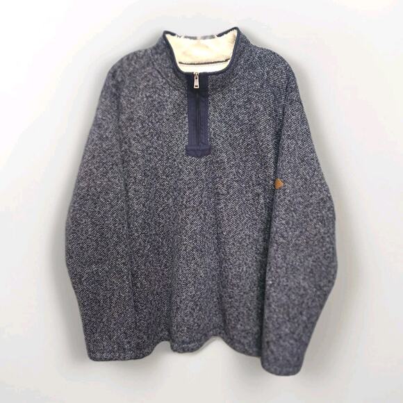 Orvis Brighton Quarter 1/4 Zip Sherpa Lined Sweater Pullover Blue Men’s XXL - Picture 1 of 11